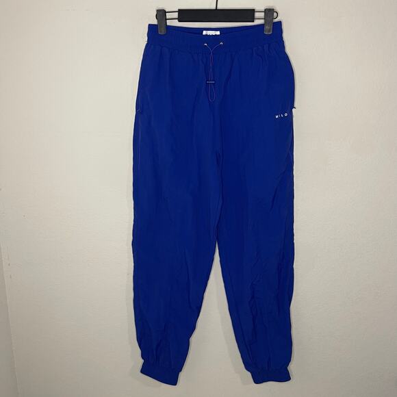 WILO The Label Parachute Pants in Surf The Web Royal Blue Joggers - Size S - Picture 2 of 6
